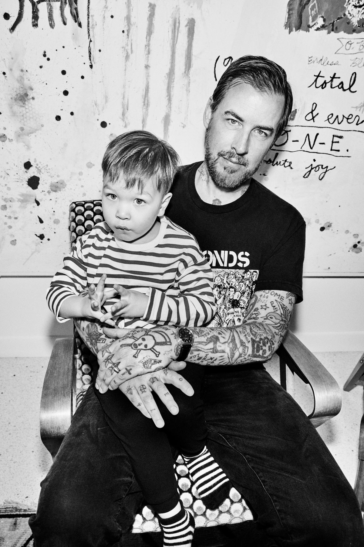 Wes Lang and son by Ellen von Unwerth